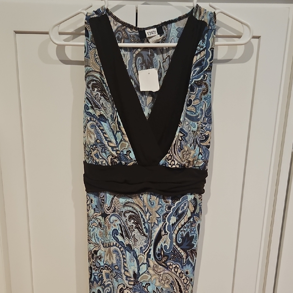 Blue and Black Paisley Shirt